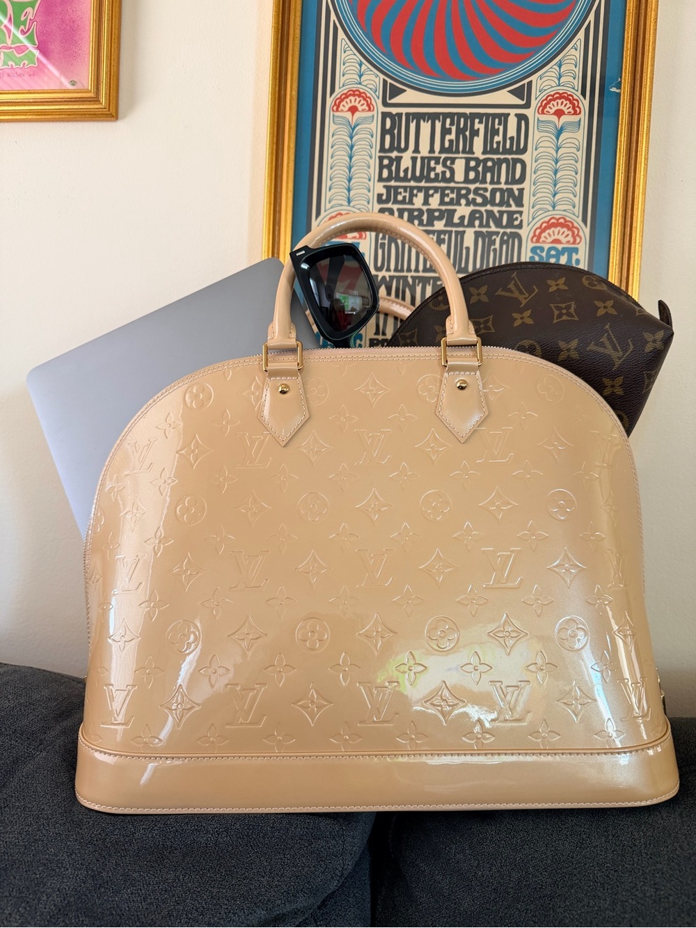 Louis Vuitton Beige Vernis GM Bag